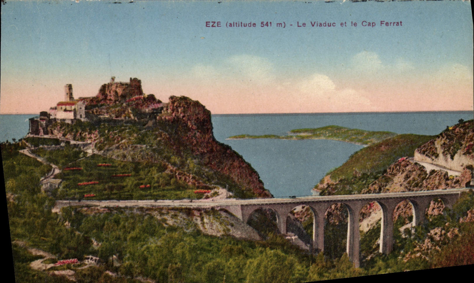 POSTAL Eze de la VENDIMIA el viaducto y el cabo Ferrat