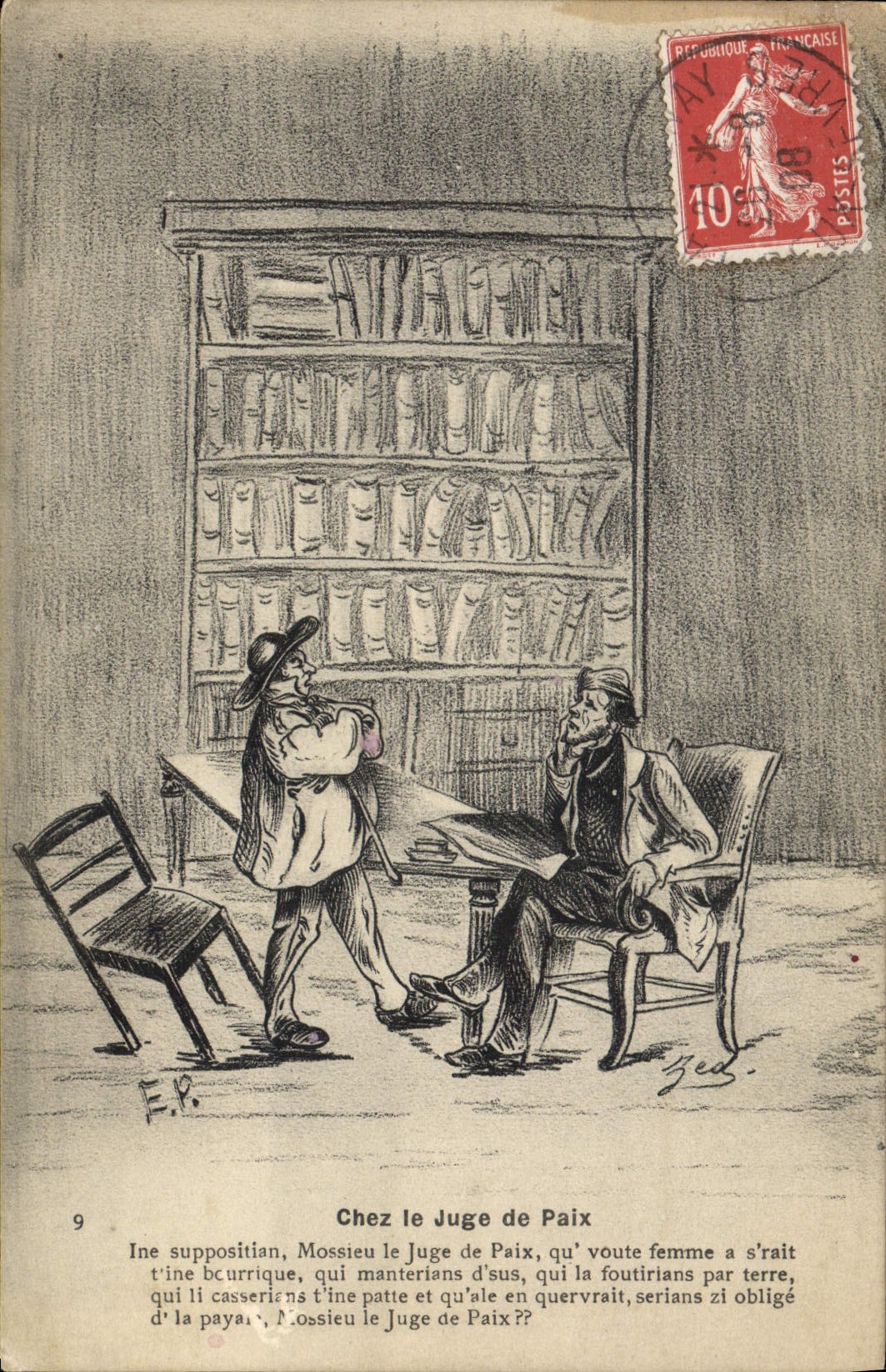 VINTAGE POSTCARD Justice In the Justice of the Peace