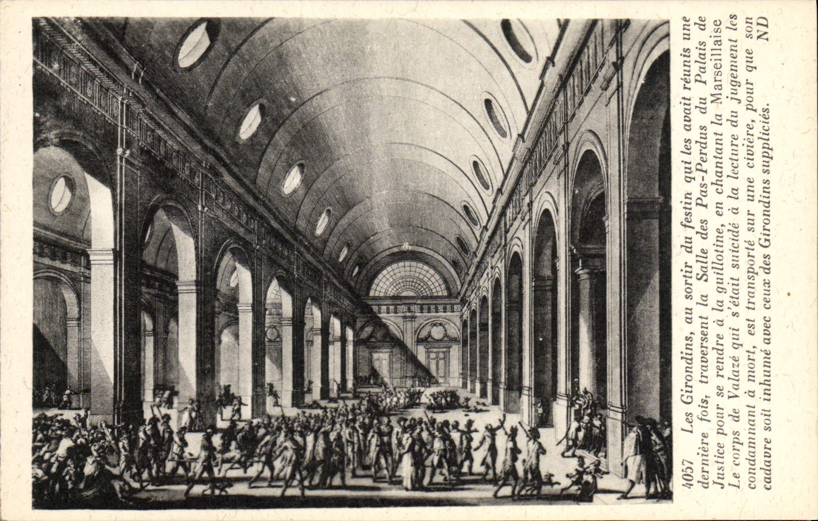 VINTAGE POSTCARD Justice the of Gironde ones with leaving the feast Room of the Lost Steps of the Law courts Paris