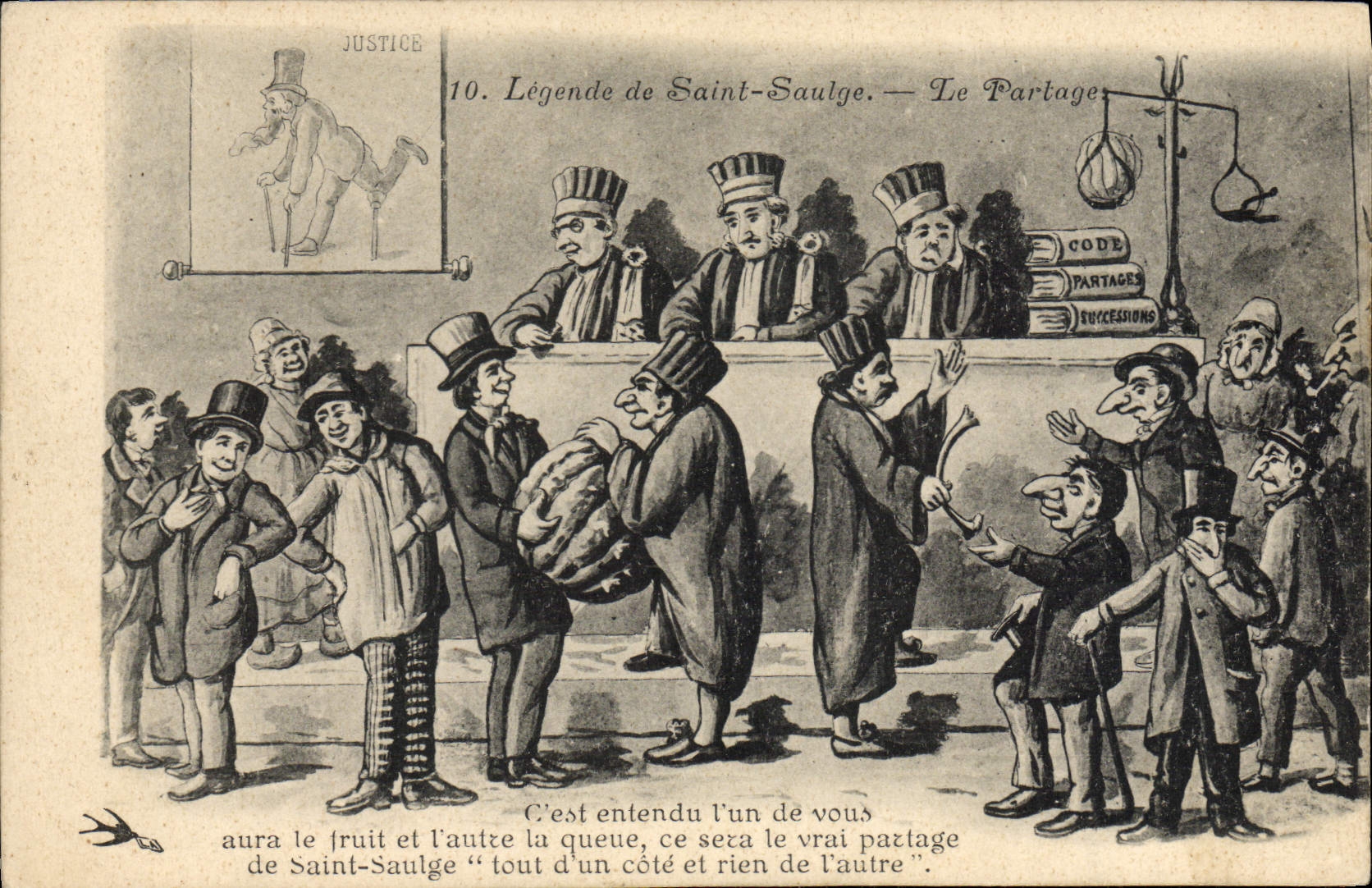 VINTAGE POSTCARD Justice Captions of Saulge Saint the Juge division