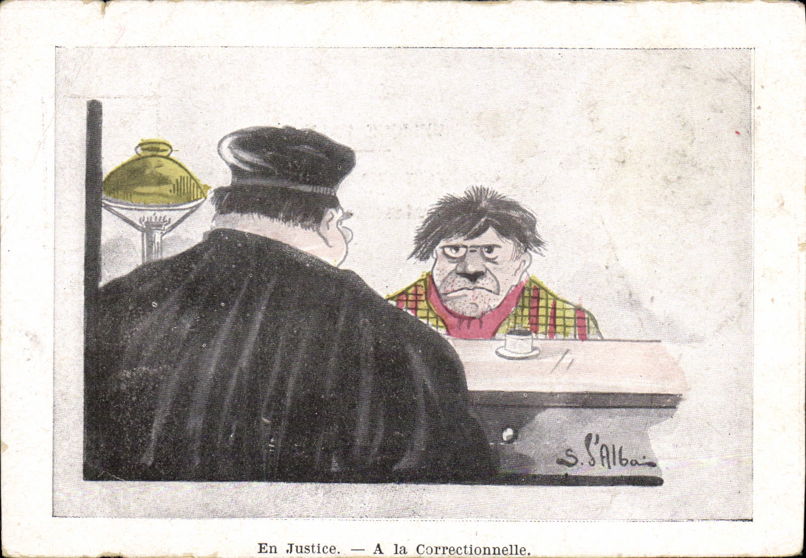 Justicia de la POSTAL de la VENDIMIA con la correccional