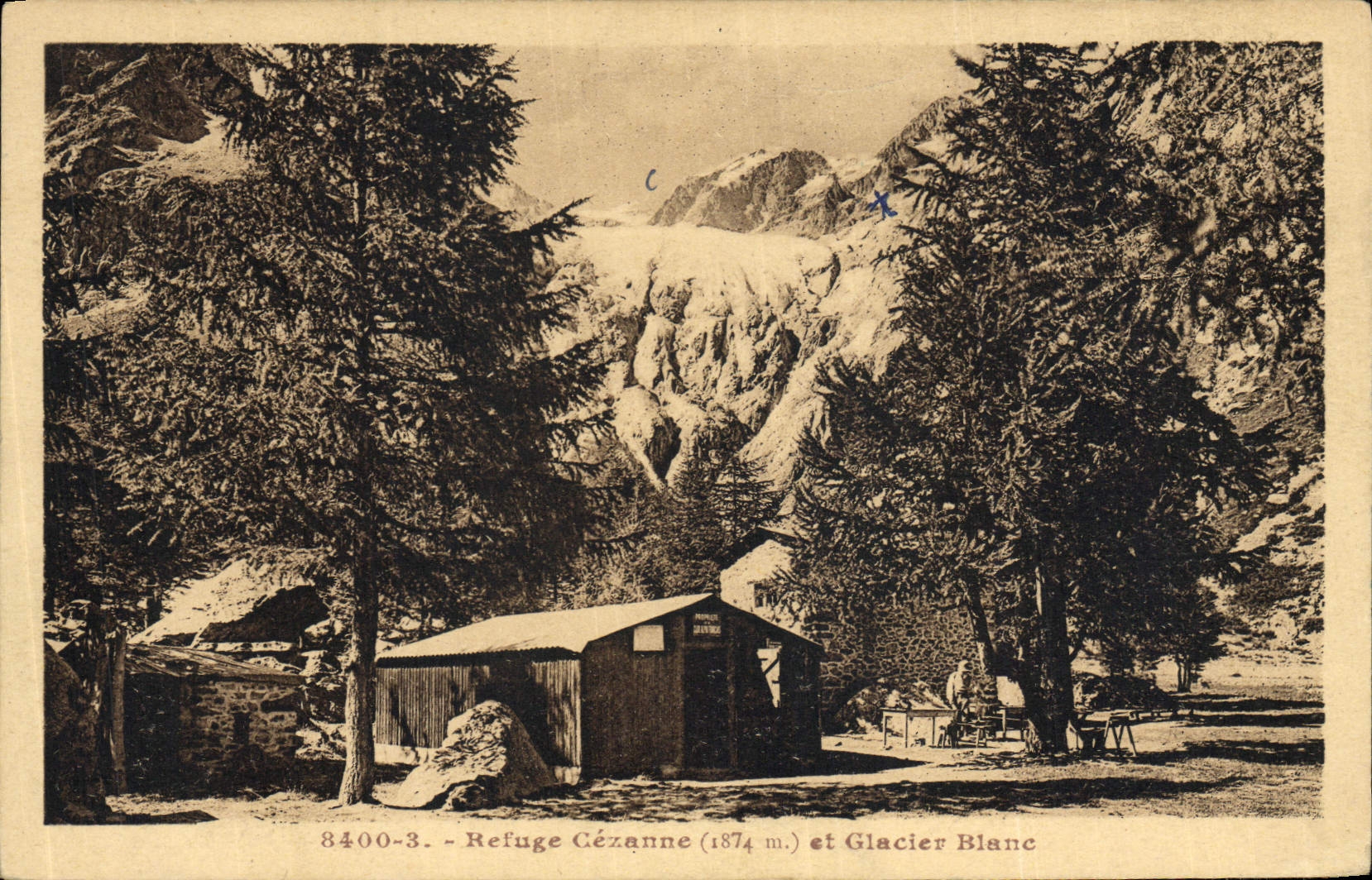 CPA Alpinisme Refuge Cezanne et glacier Blanc