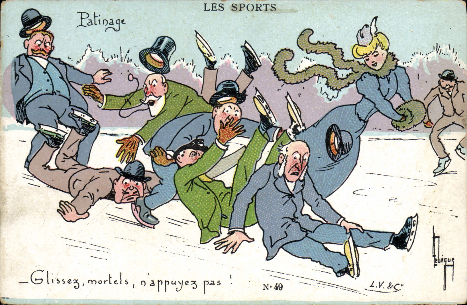 CPA Sports d'hiver Patinage Illustrateur