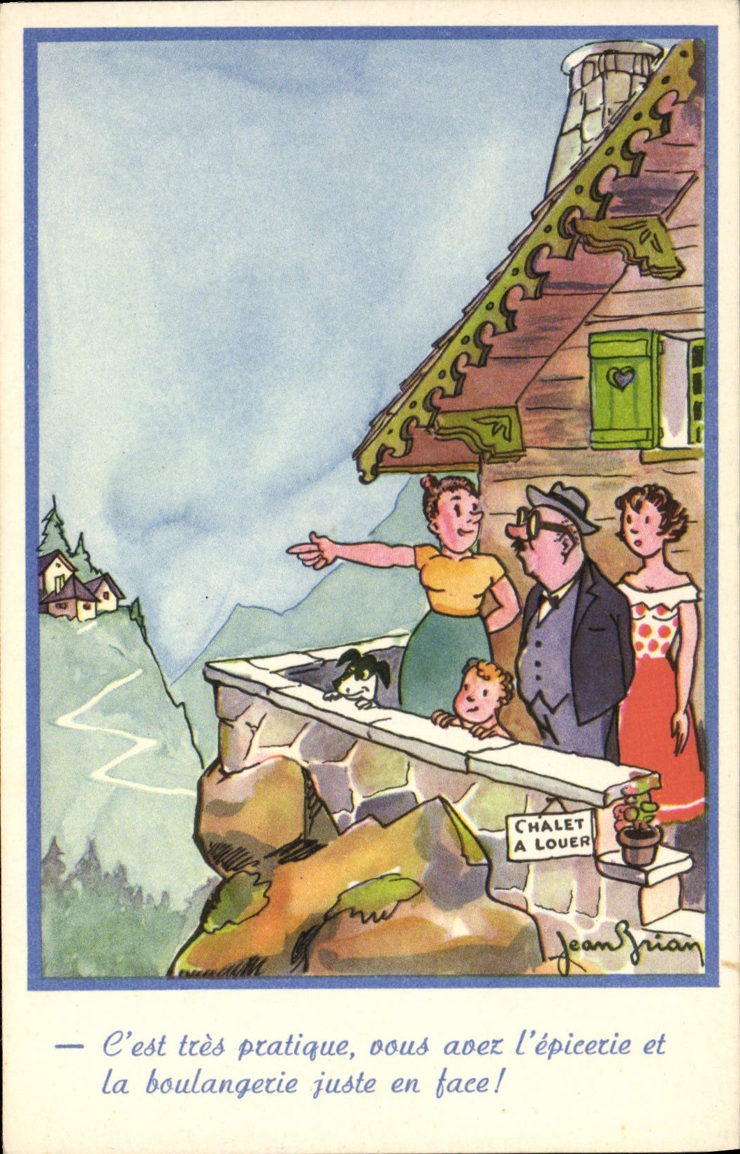 CPA Chalet a louer Enfant Illustrateur Jean Brian