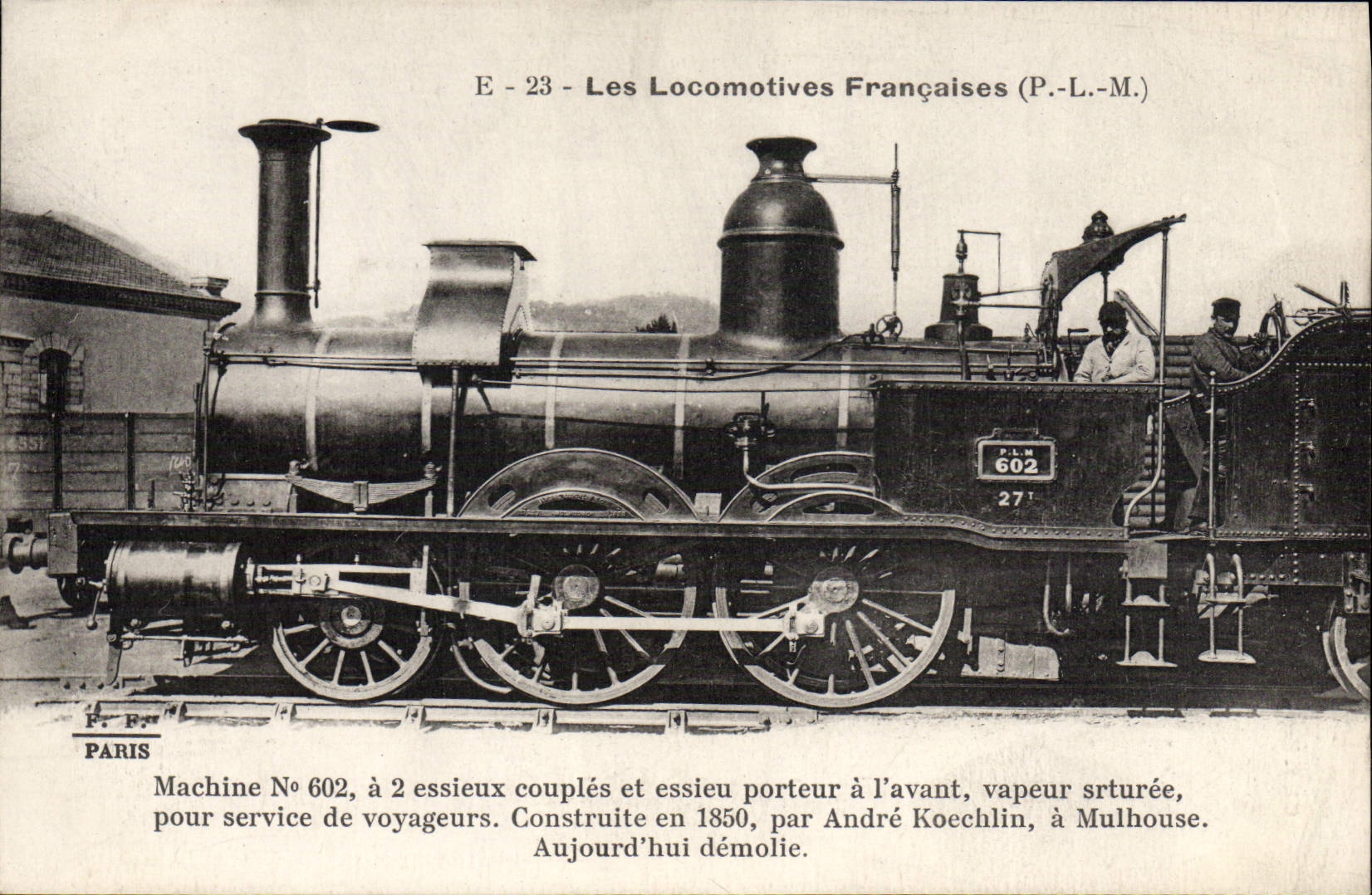 VINTAGE POSTCARD Train Engine Machine 602