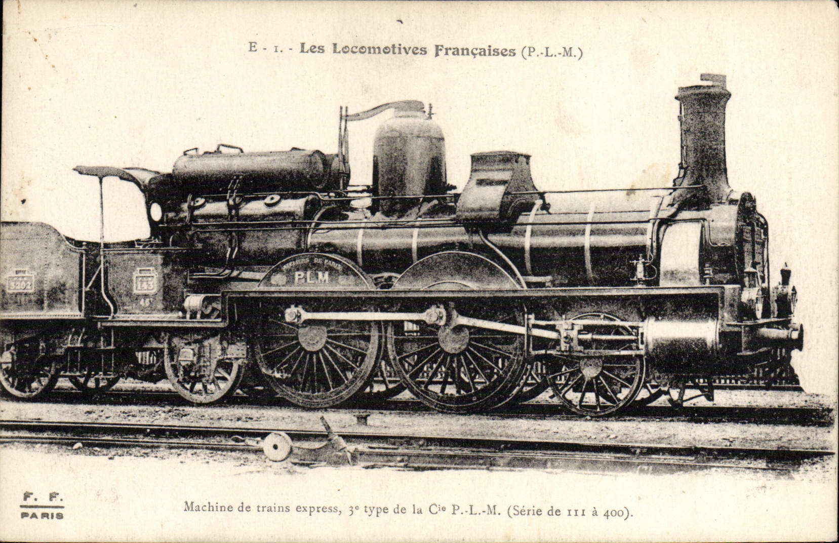 VINTAGE POSTCARD Train Engine Machine of express trains Co PLM