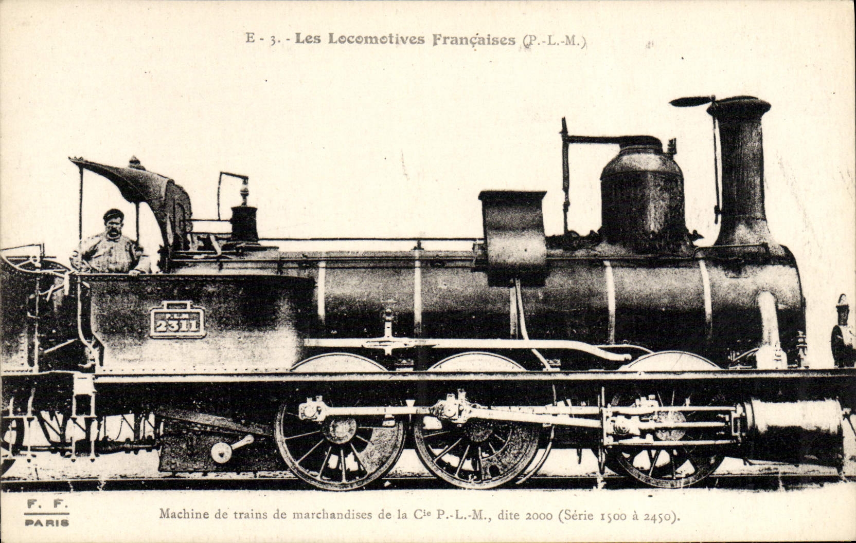 VINTAGE POSTCARD Train Engine Machine of goods trains of Co PLM