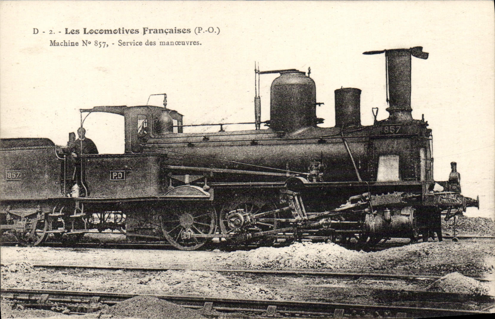 CPA Train Locomotive Machine 857 Service des manoeuvres 