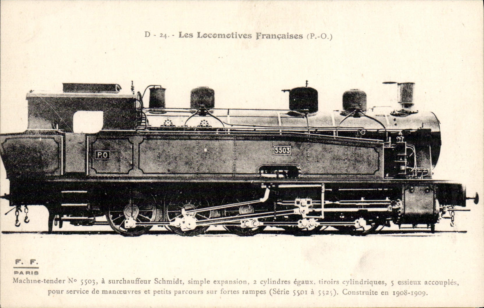 VINTAGE POSTCARD Train Engine Machine Tender 5503 has Schmidt superheater