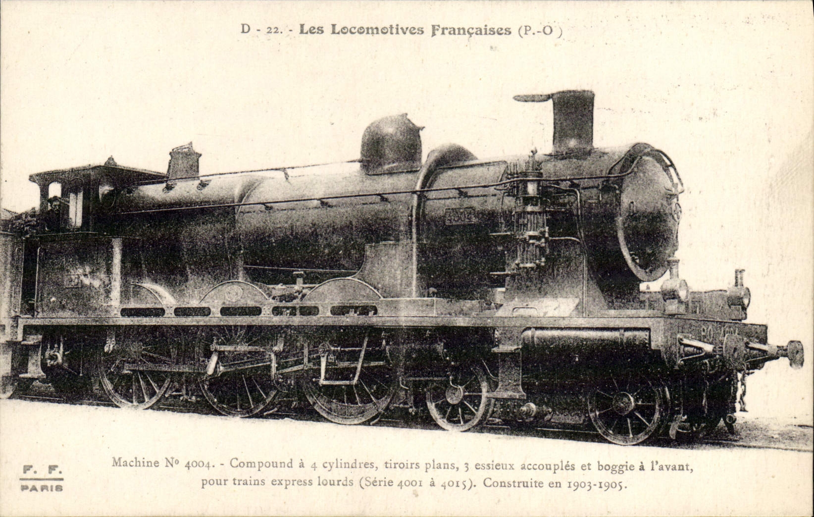 VINTAGE POSTCARD Train Engine Machine 4004