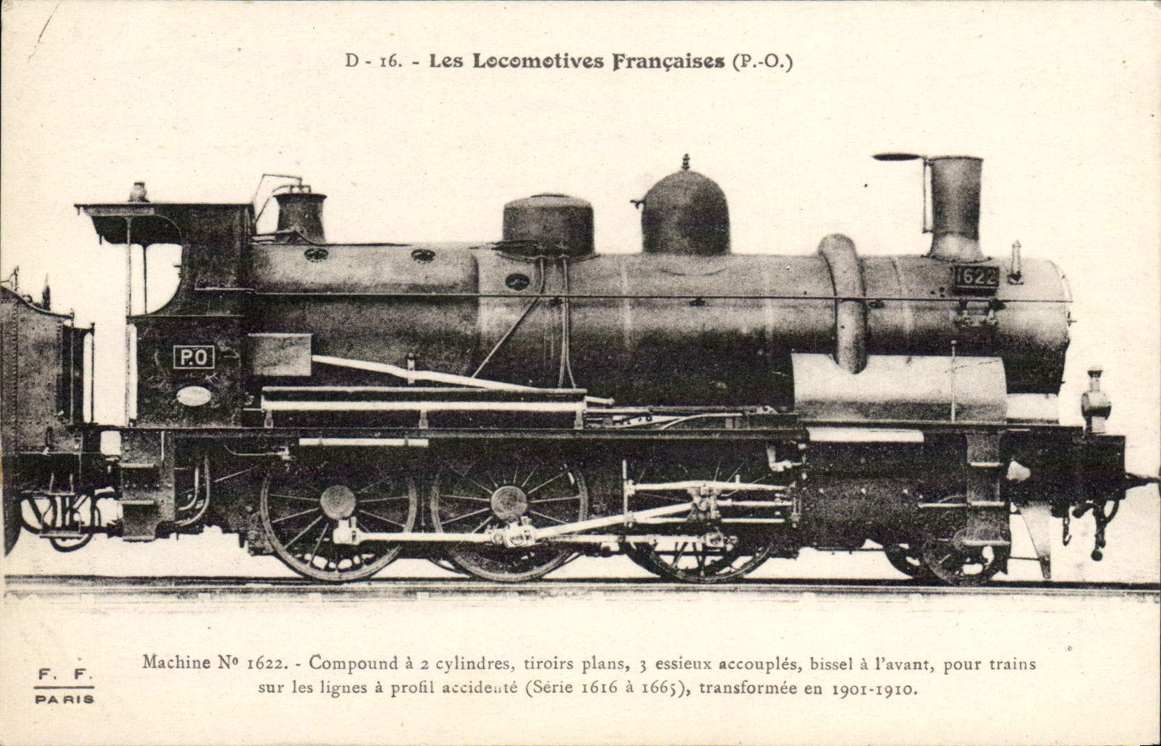VINTAGE POSTCARD Train Engine Machine 1622