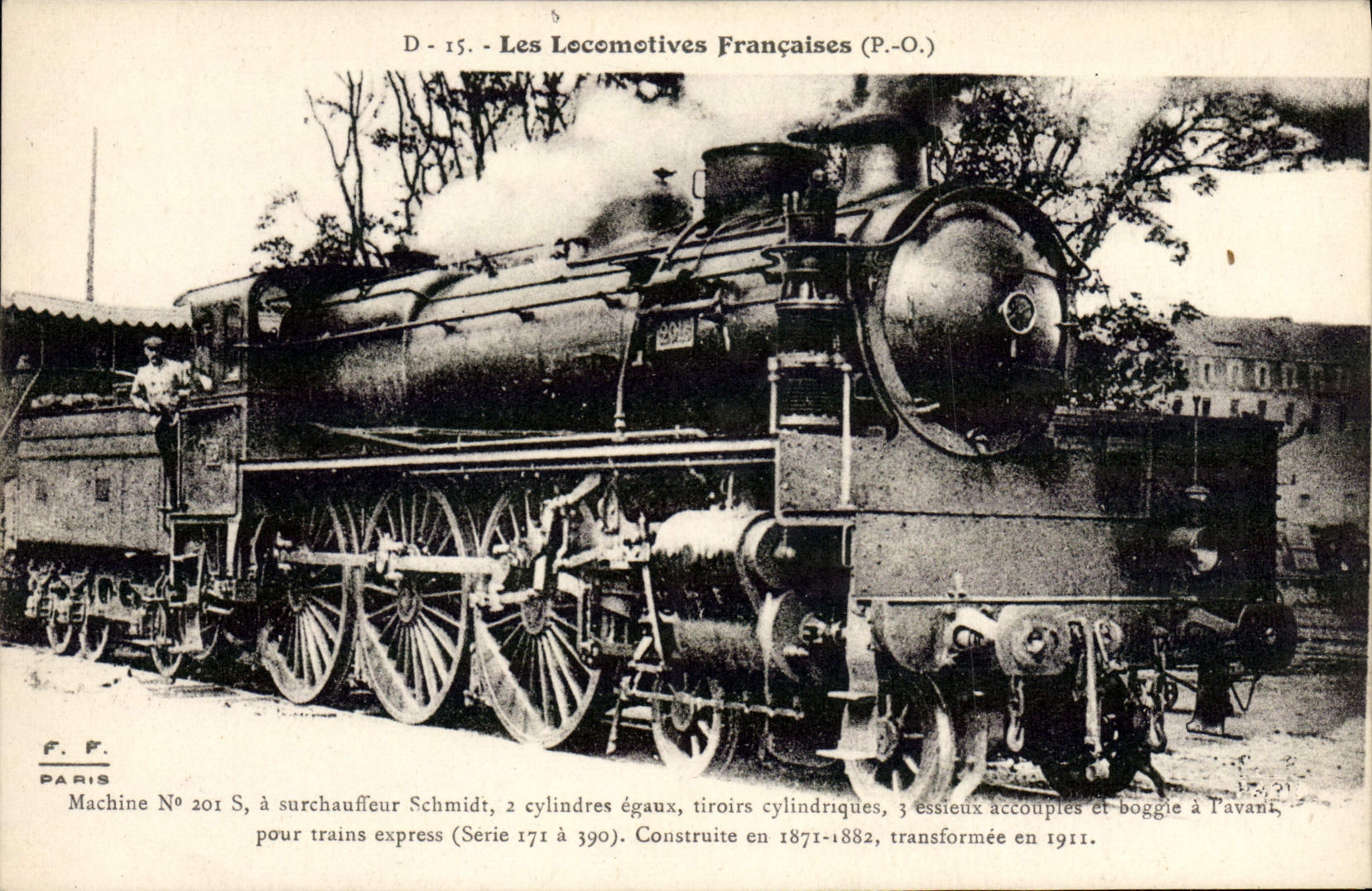 VINTAGE POSTCARD Train Engine Machine 201 S.A. Schmidt superheater