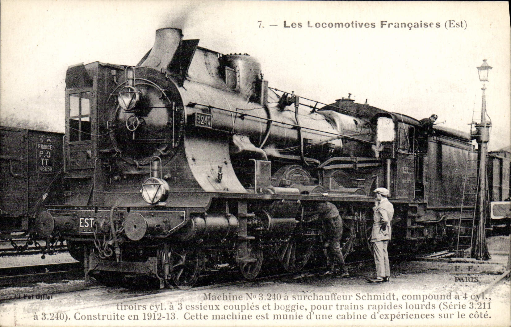 VINTAGE POSTCARD Train Engine Machine 3.240