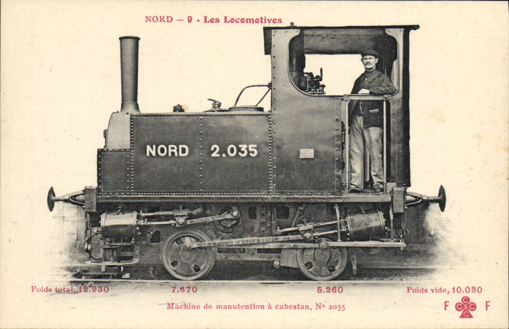 VINTAGE POSTCARD Train Engine Machine of handling has capstan 2035