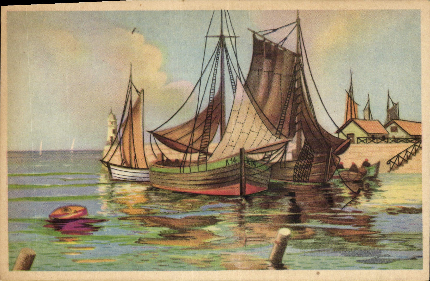 CPA Bateau Voilier Peche