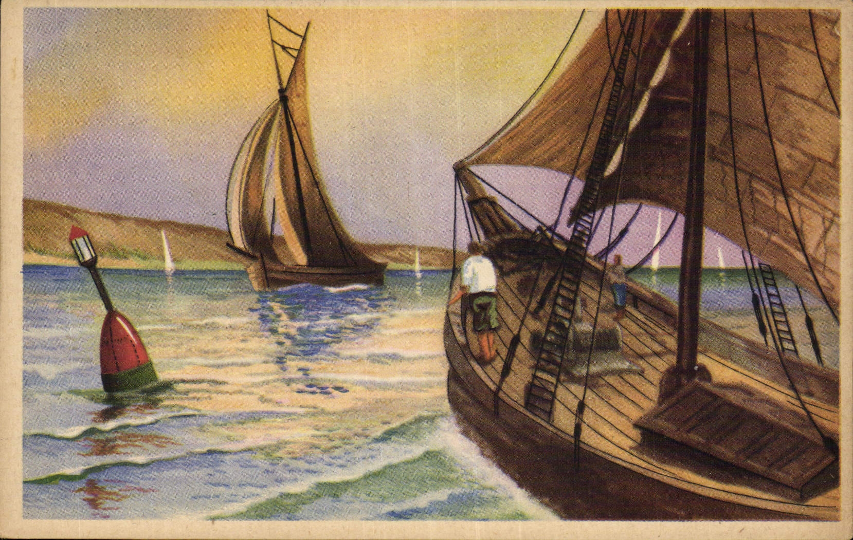 CPA Bateau Voilier Peche 