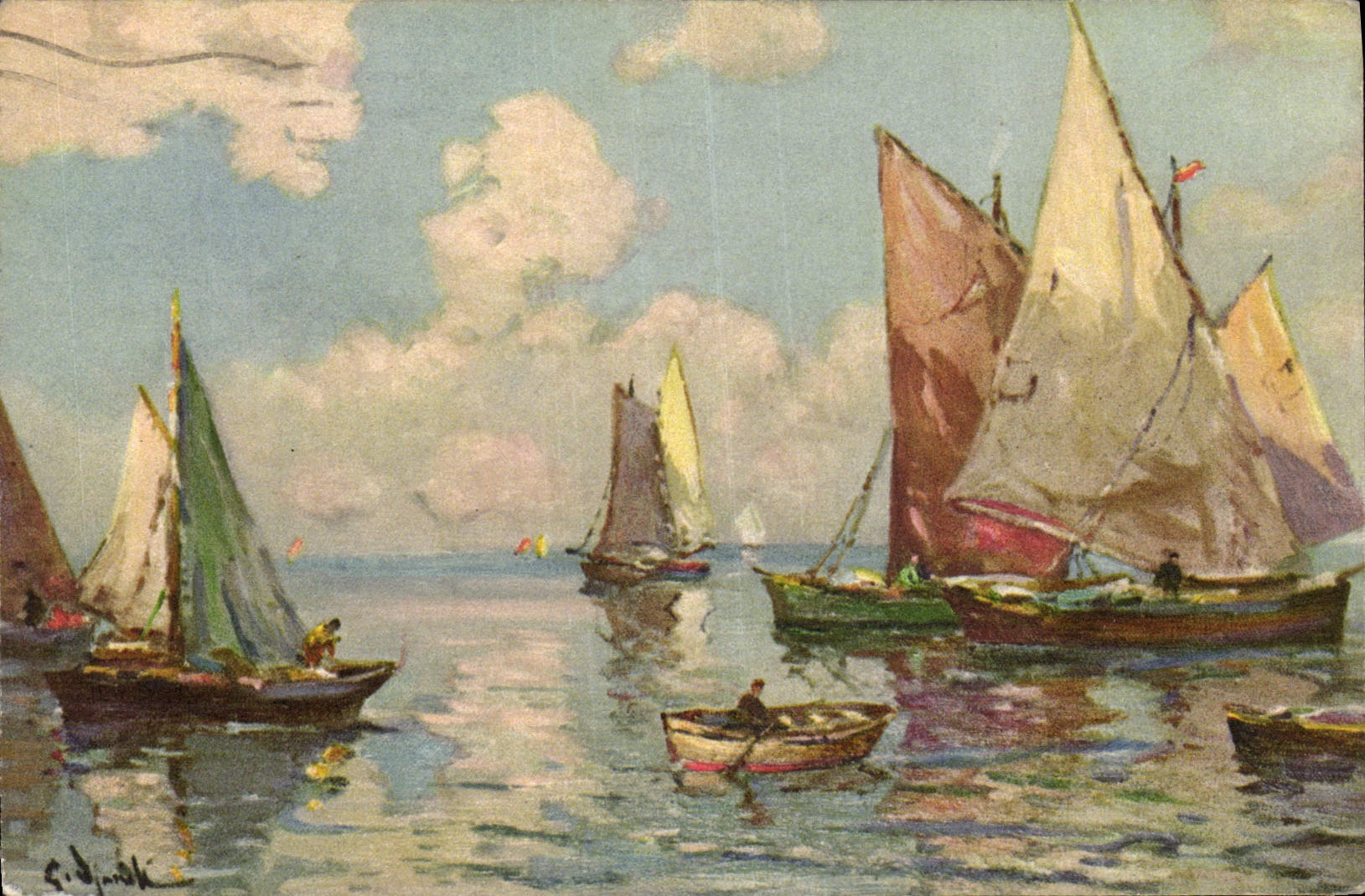 CPA Bateau Voilier Barques de la Mediterranee