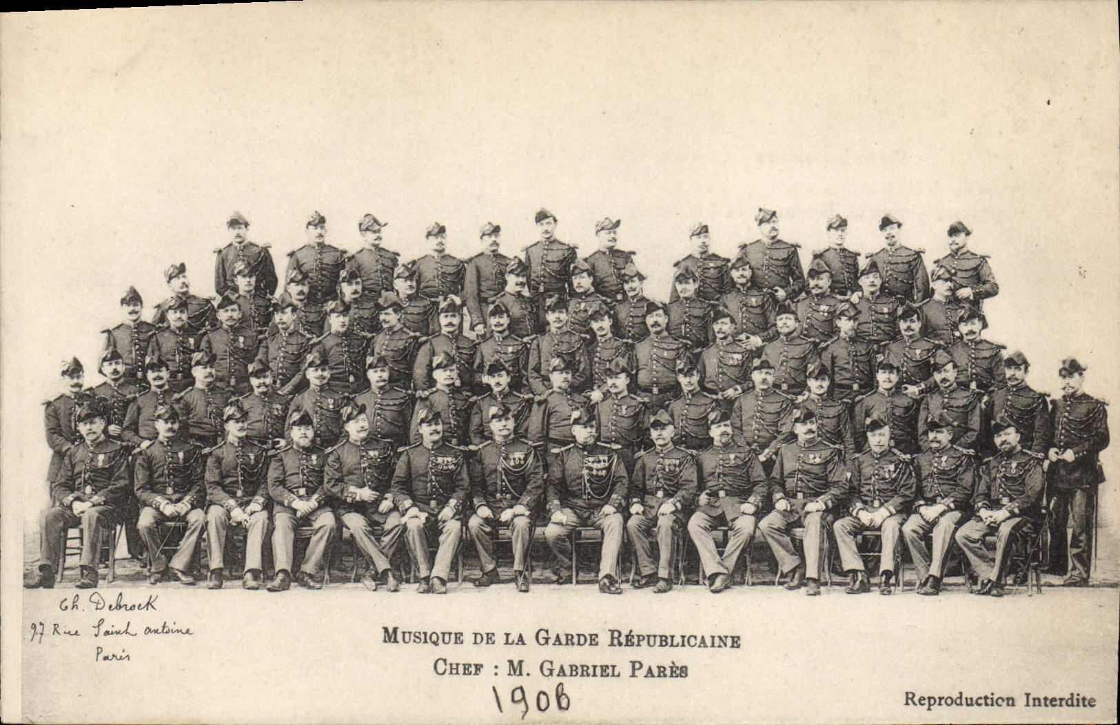 CPA Militaria Garde Republicaine Musique Gabriel Pares 