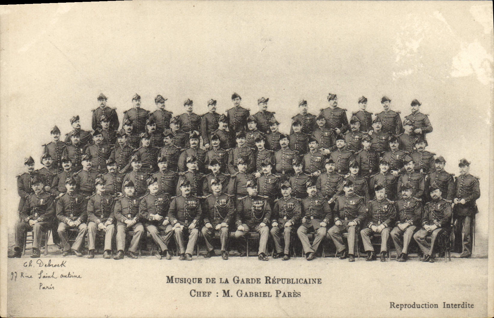 CPA Militaria Garde Republicaine Gabriel Pares Musique 