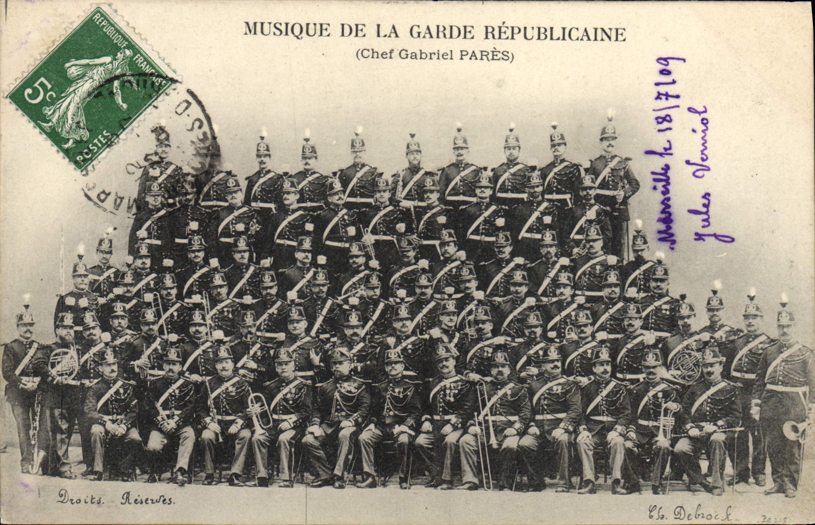 CPA Militaria Garde Republicaine Musique Gabriel Pares