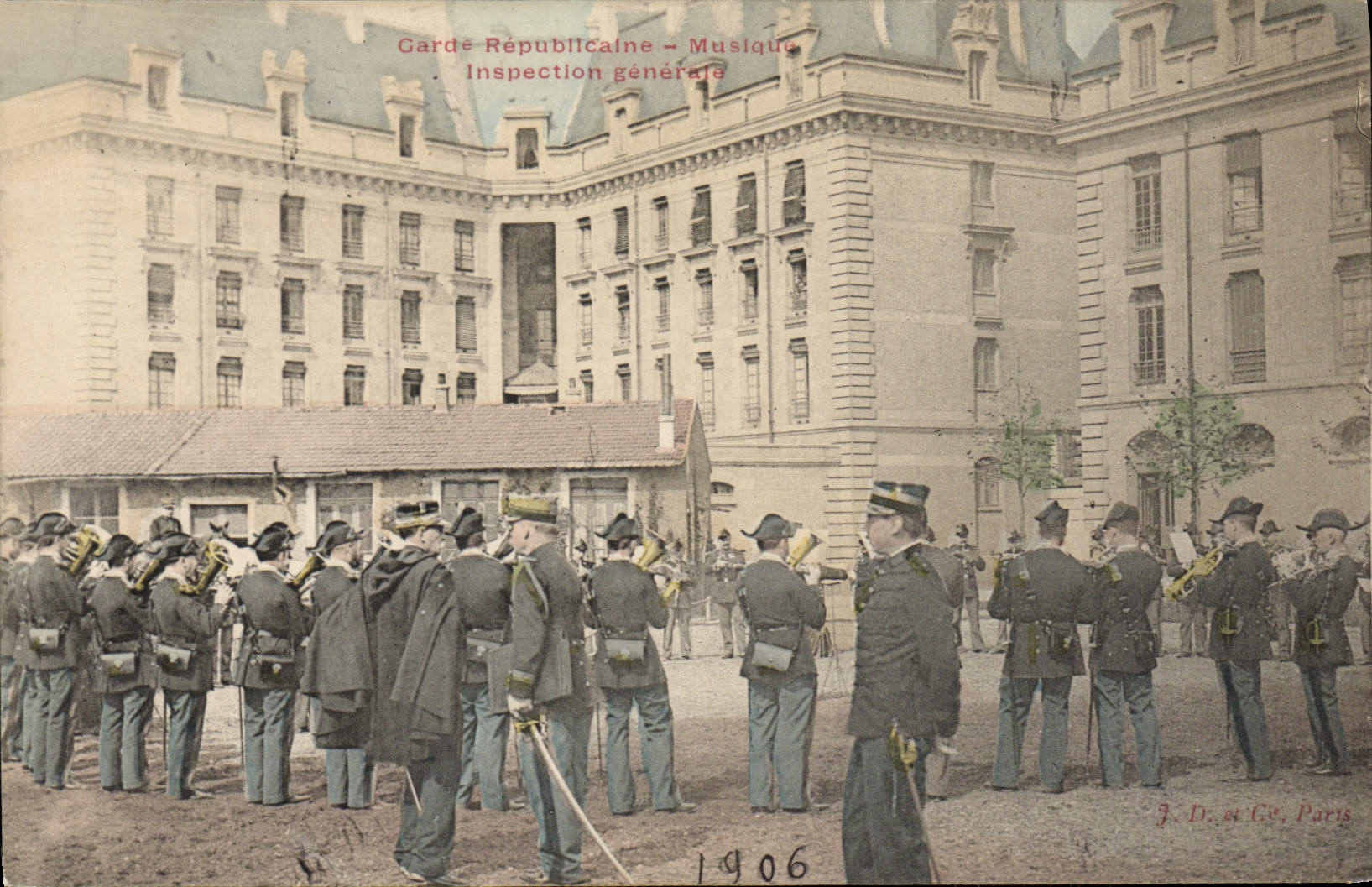 Inspección general de la música republicana del protector de Militaria de la POSTAL de la VENDIMIA