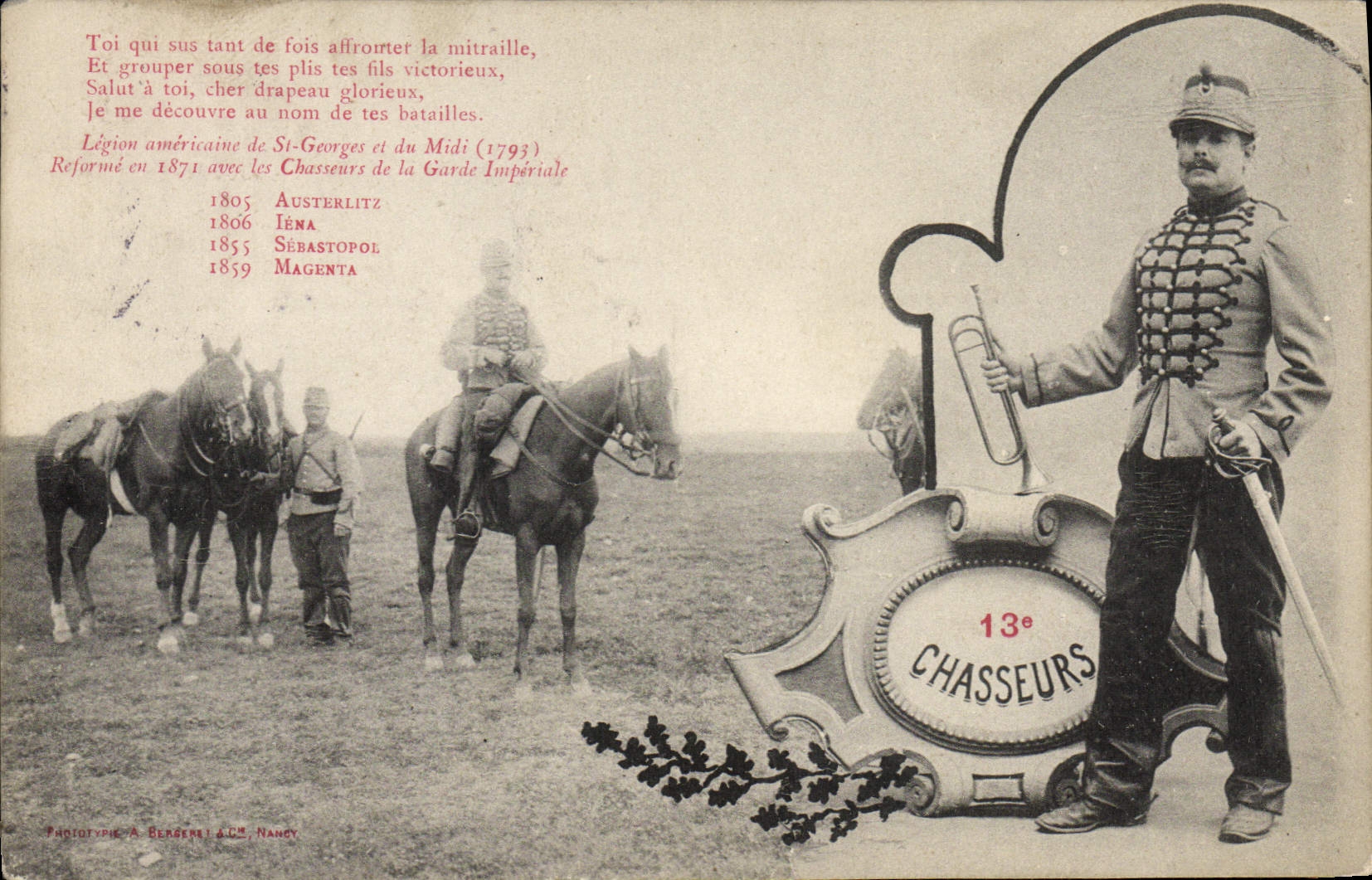 CPA Militaria 13eme Chasseurs Cheval