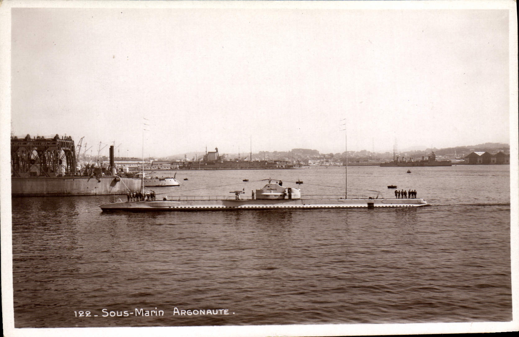 CPA Bateau de guerre Sous-marin Argonaute