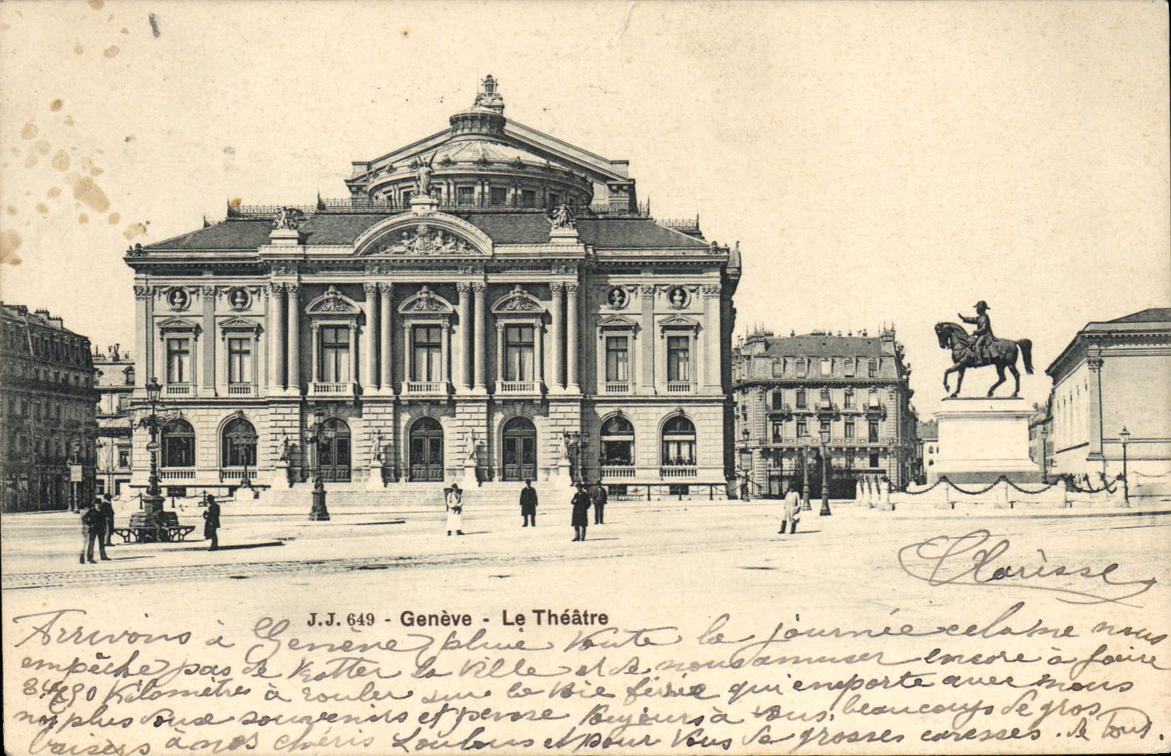 VINTAGE POSTCARD Geneva the theater