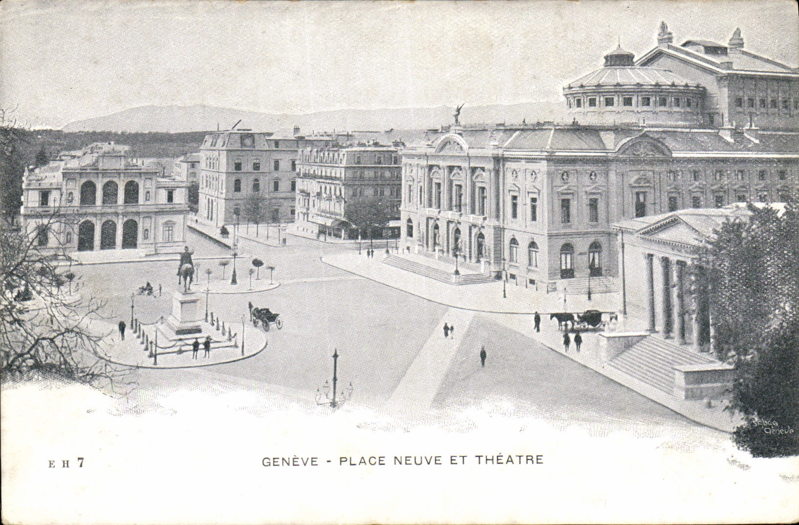 CPA Geneve Place Neuve et theatre 