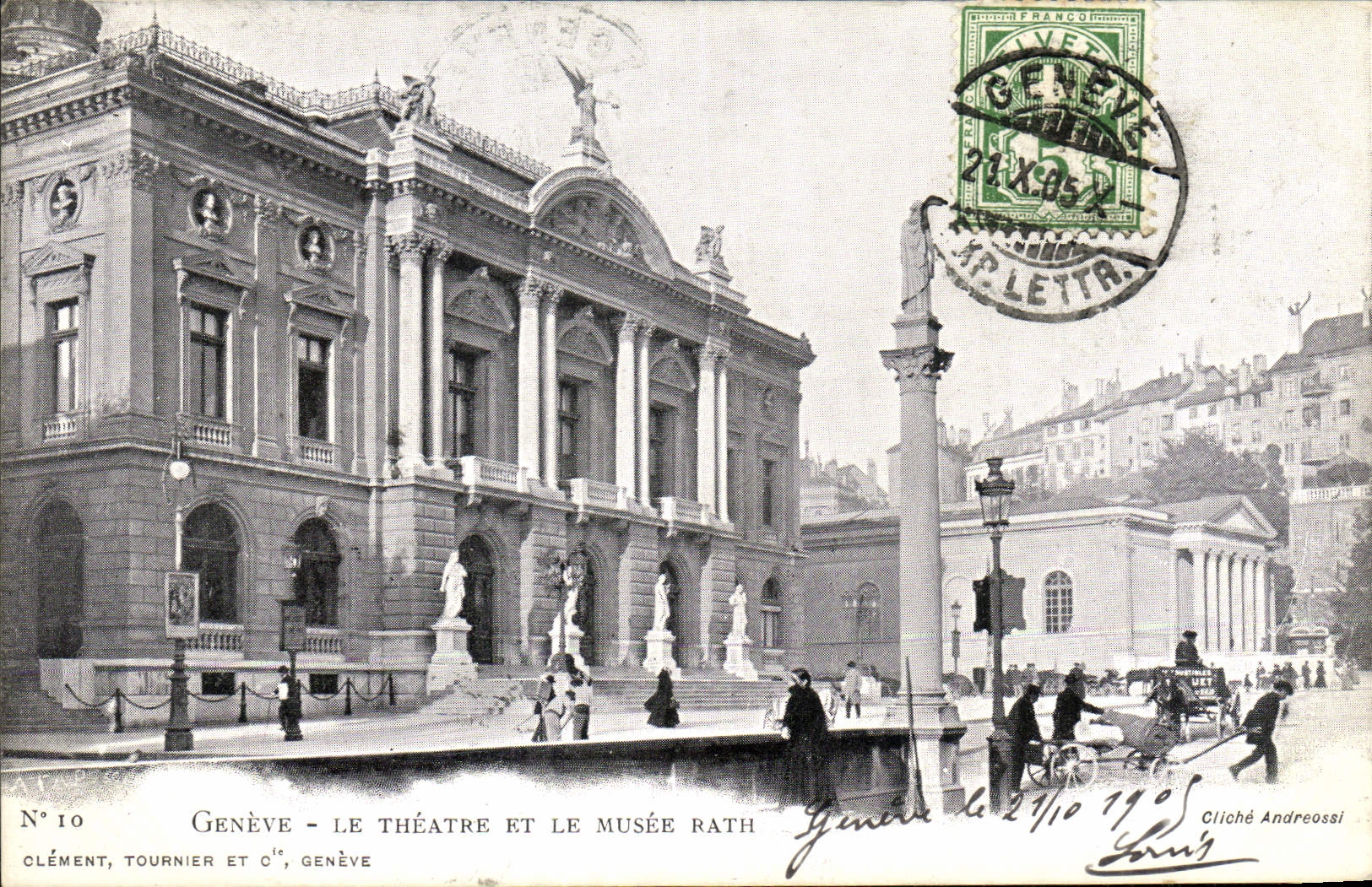 CPA Geneve Le theatre et le musee Rath 