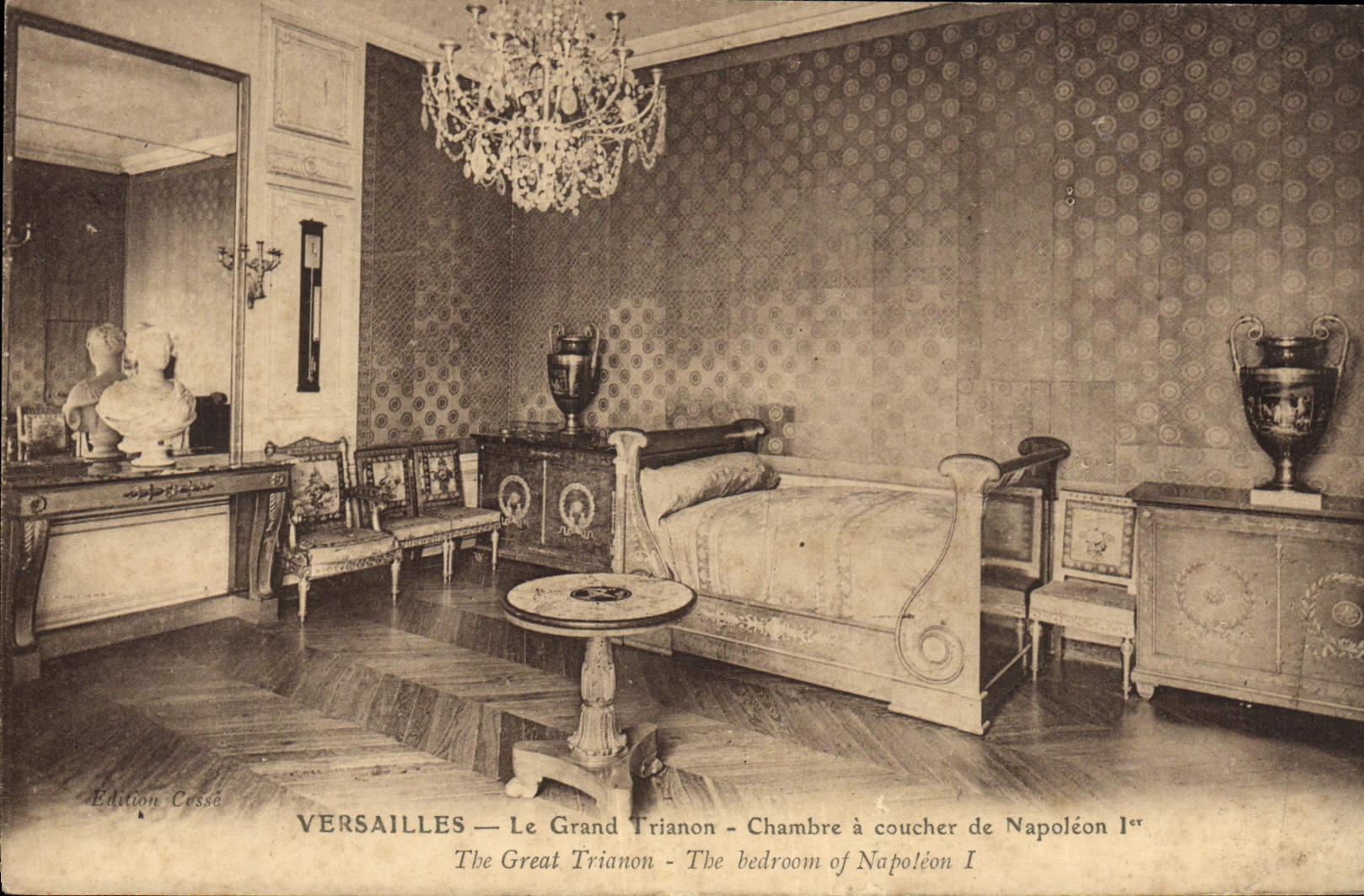 VINTAGE POSTCARD Versailles Large Trianon Chambre has Coucher of Napoleon 1st