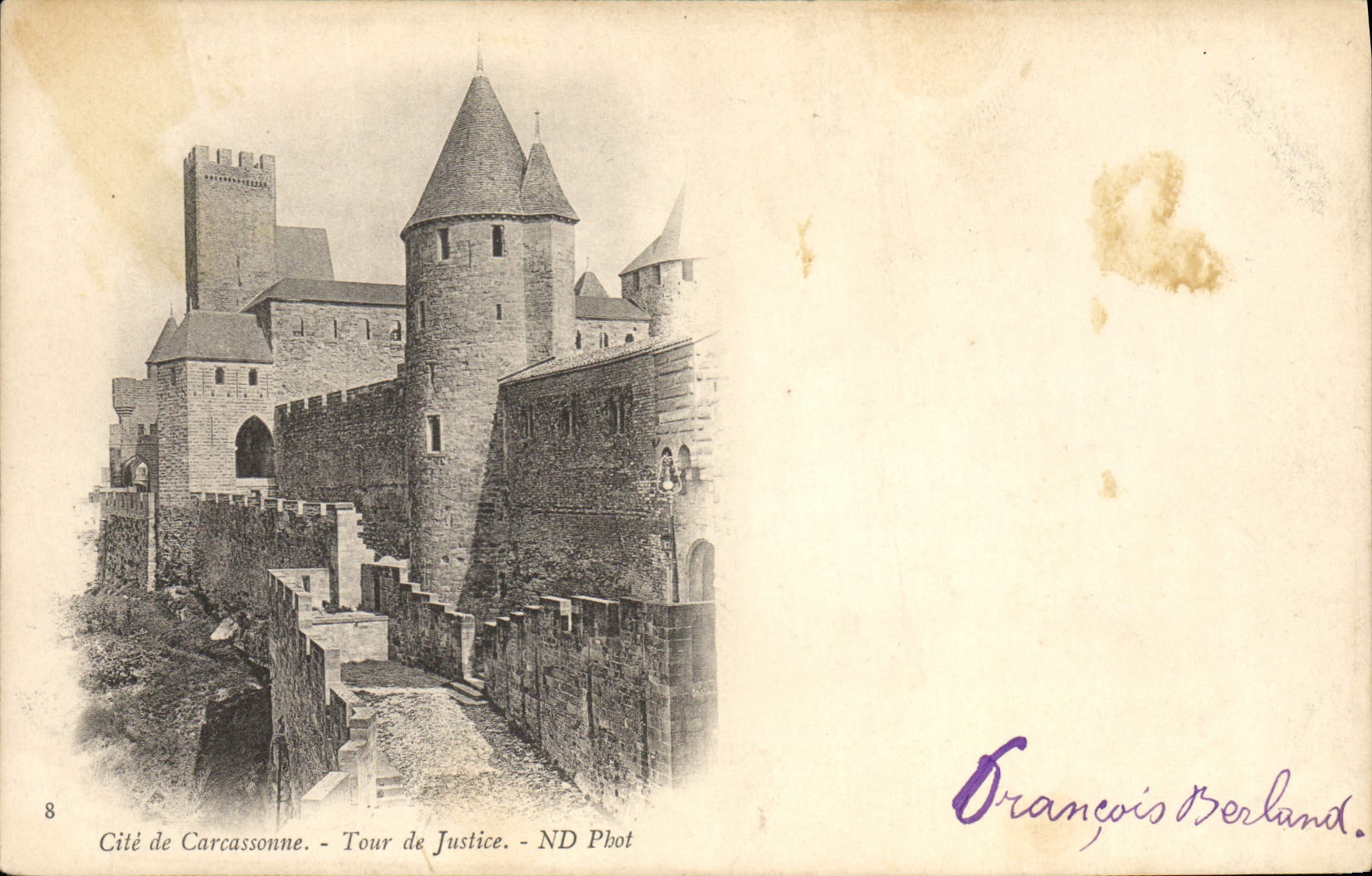 Prisión ISCED de la POSTAL de la VENDIMIA de la vuelta de Carcasona de la justicia