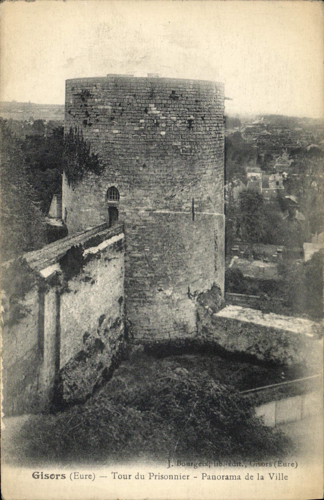 Vuelta de Gisors de la prisión de la POSTAL de la VENDIMIA del panorama del preso de la ciudad