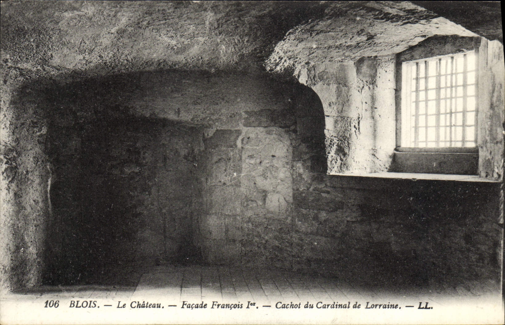 Prisión de Blois de la POSTAL de la VENDIMIA Dungeon del ataque frontal de François del castillo el 1r del cardenal de Lorena