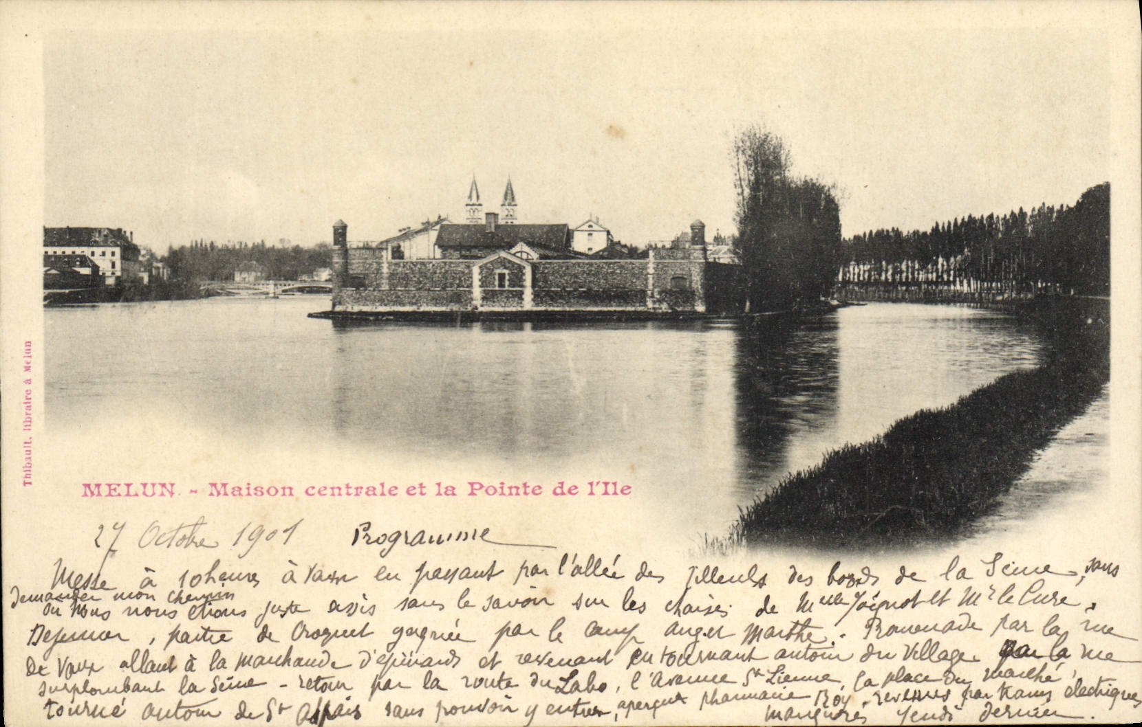 Casa central de Melun de la prisión de la POSTAL de la VENDIMIA y el punto de la isla