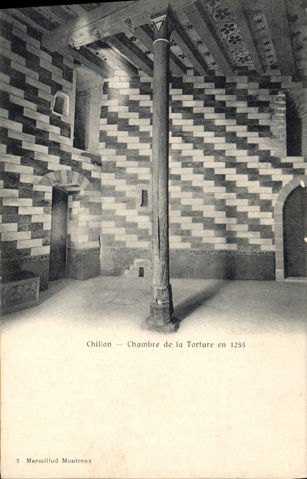 Sitio de Chillon de la prisión de la POSTAL de la VENDIMIA de la tortura en 1255