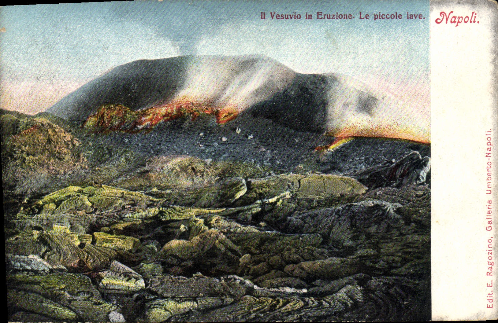 CPA Volcan Napoli Il Vesuvio in eruzione Le piccole lave 