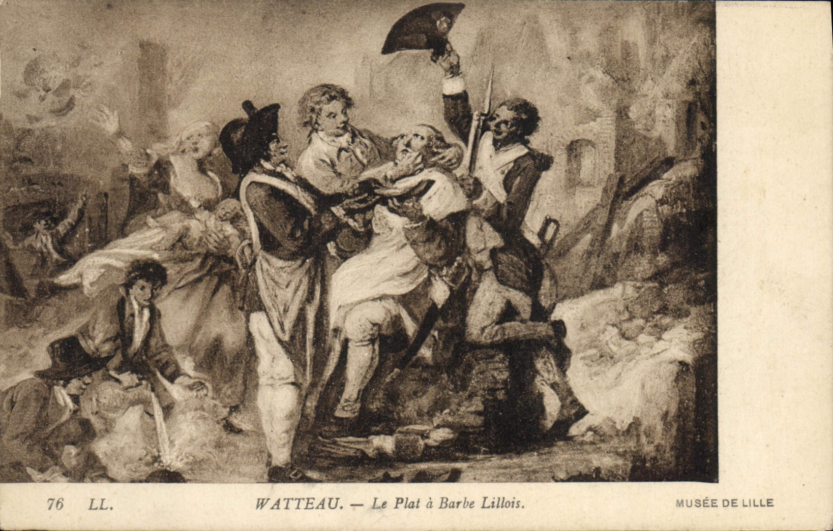 CPA Musee de Lille Watteau le plat a barbe Lillois Coiffeur Perruquier