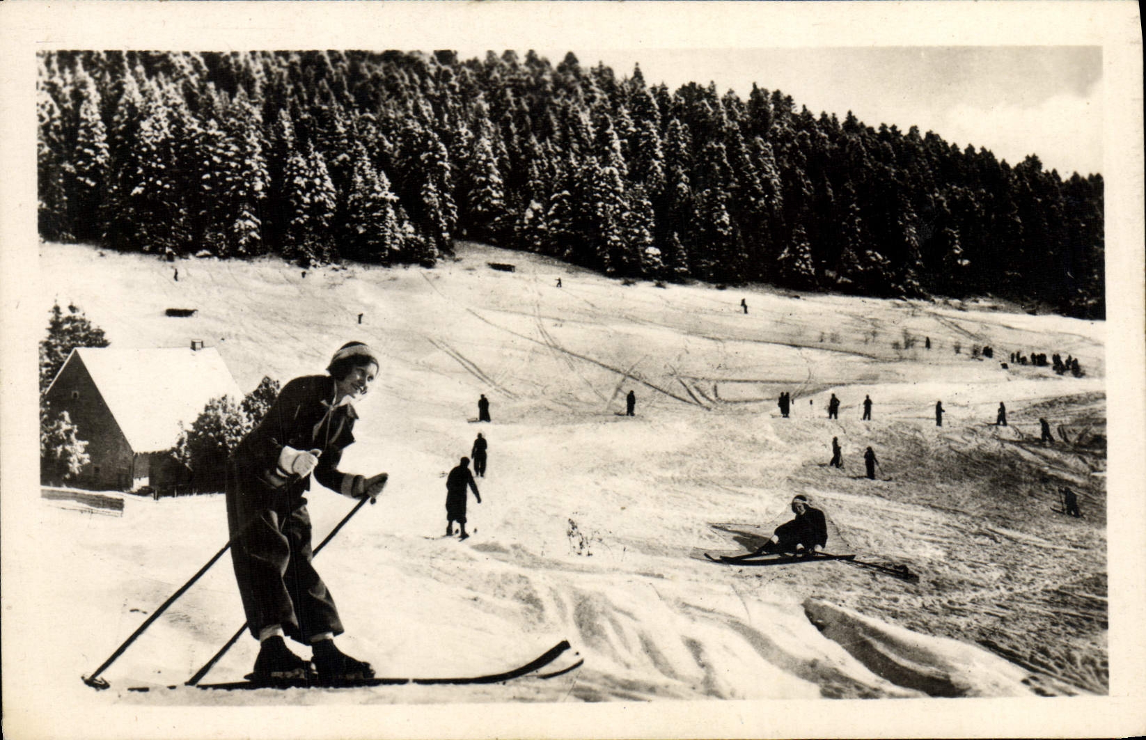 MODERN CARD Winter sports Ski Hauteville Lompnes fields of ski of the Guichard farm