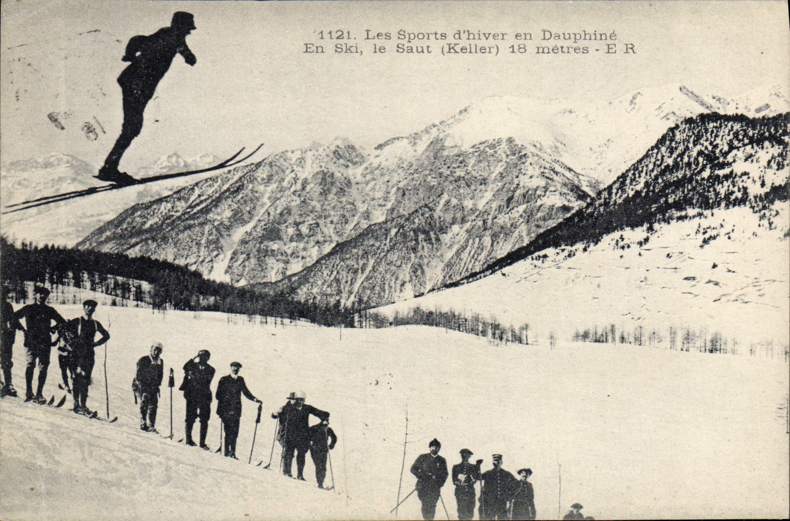 VINTAGE POSTCARD Dauphine Winter sports Ski the Keller jump