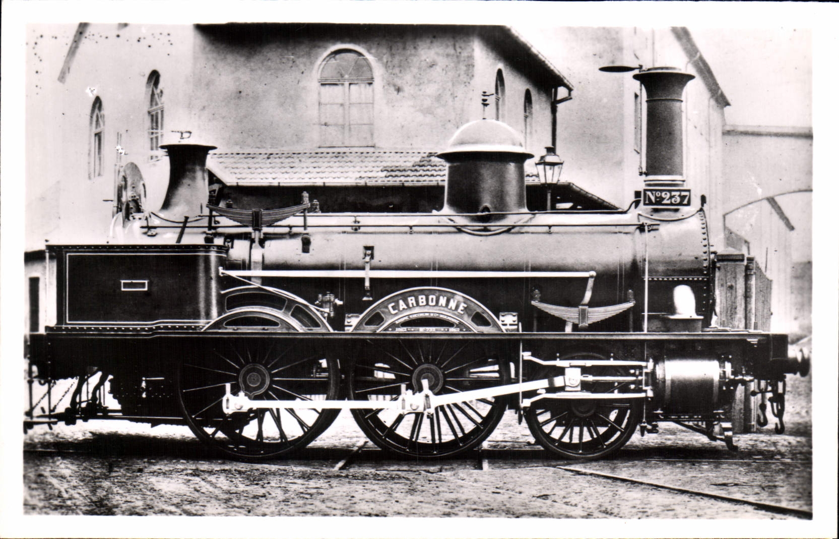 VINTAGE POSTCARD Train Engine 237 Carbon Series 201 has 240 of the Company of the Koechlin South