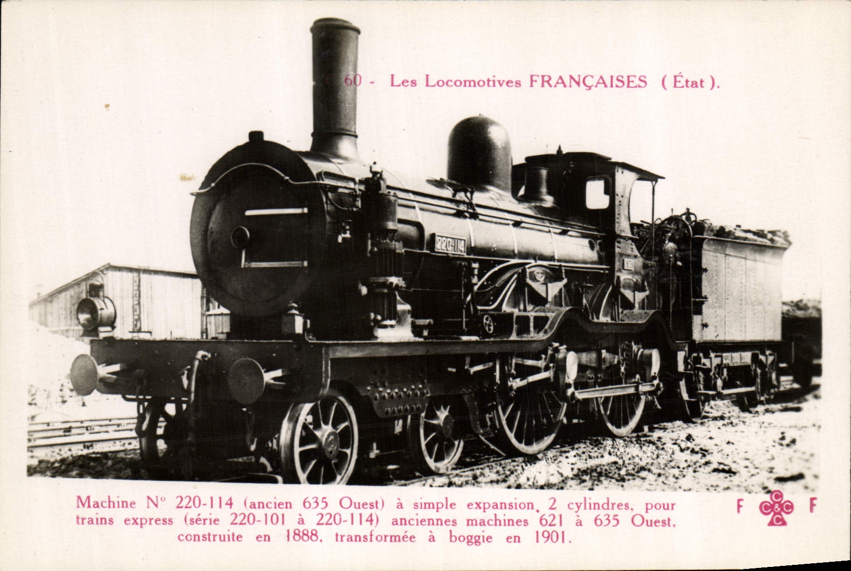 CPA Train Locomotive Machine 220 114 
