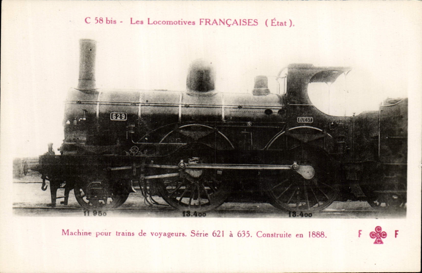 VINTAGE POSTCARD Train Engine Machine for passenger trains Serie 621 has 635