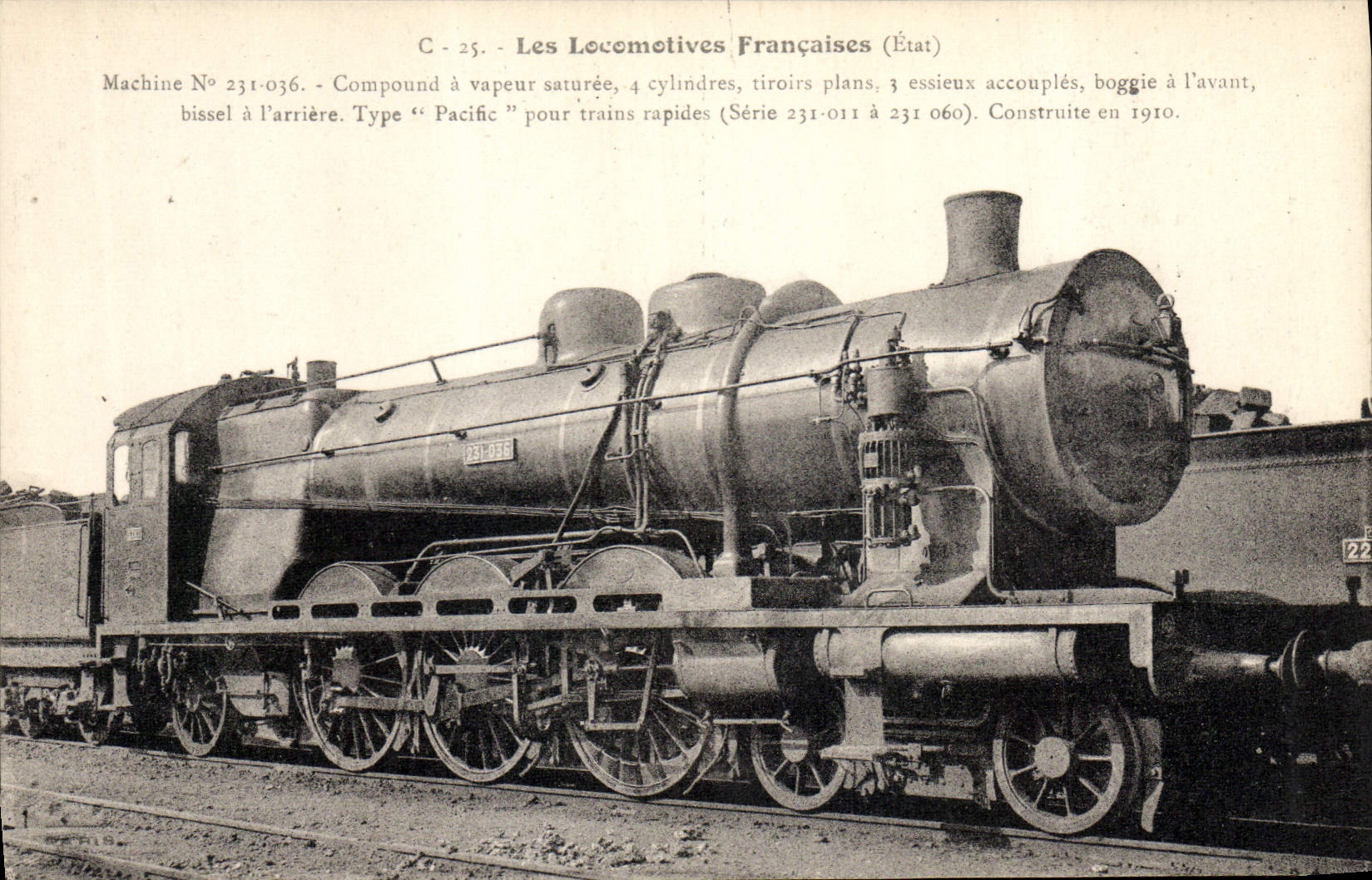 CPA Train Locomotive Machine 231 036
