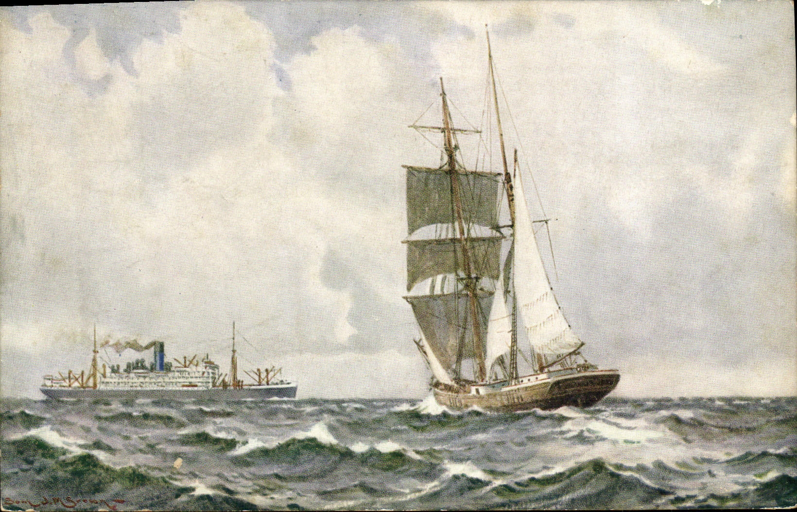 CPA Bateau Voilier Paquebot