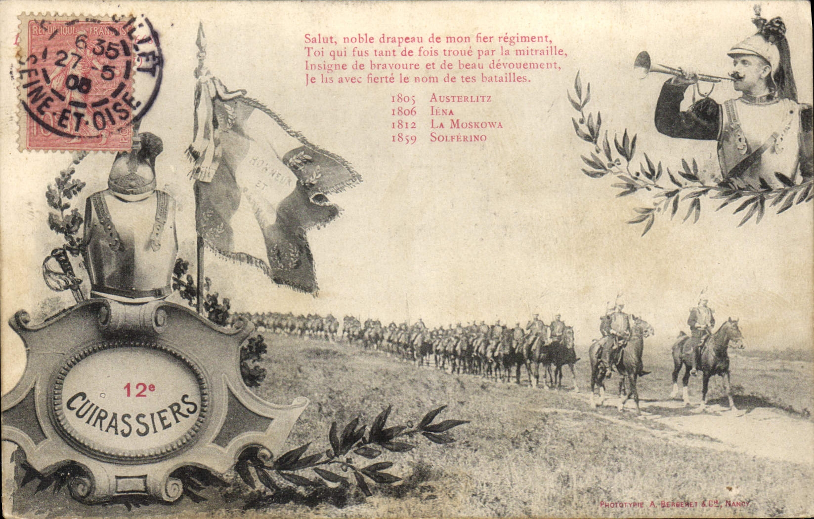 CPA Militaria 12eme Cuirassiers