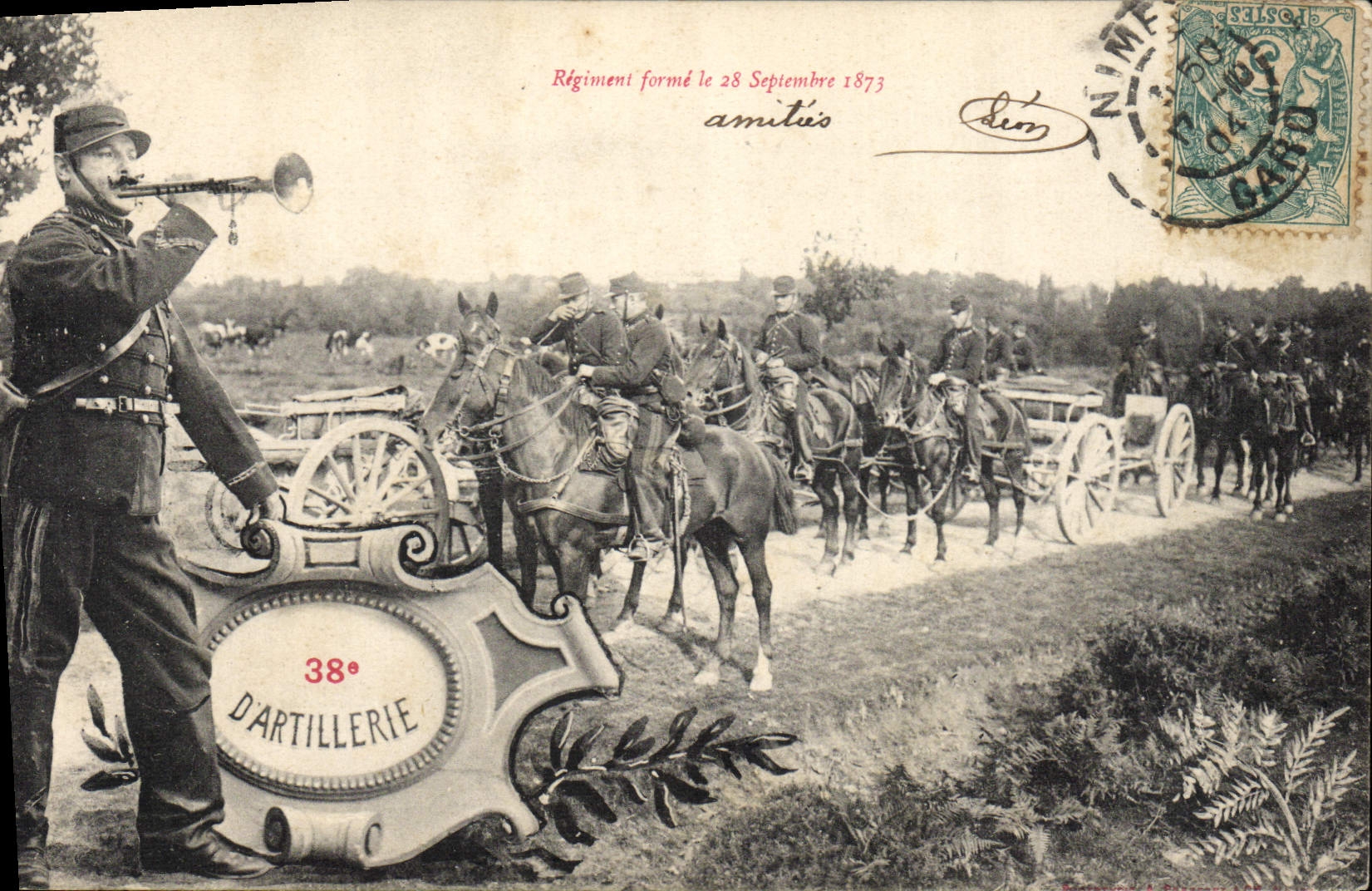 CPA Militaria 38eme regiment d'artillerie 