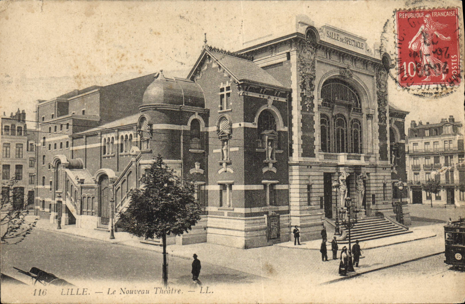 VINTAGE POSTCARD Lille the new Theater