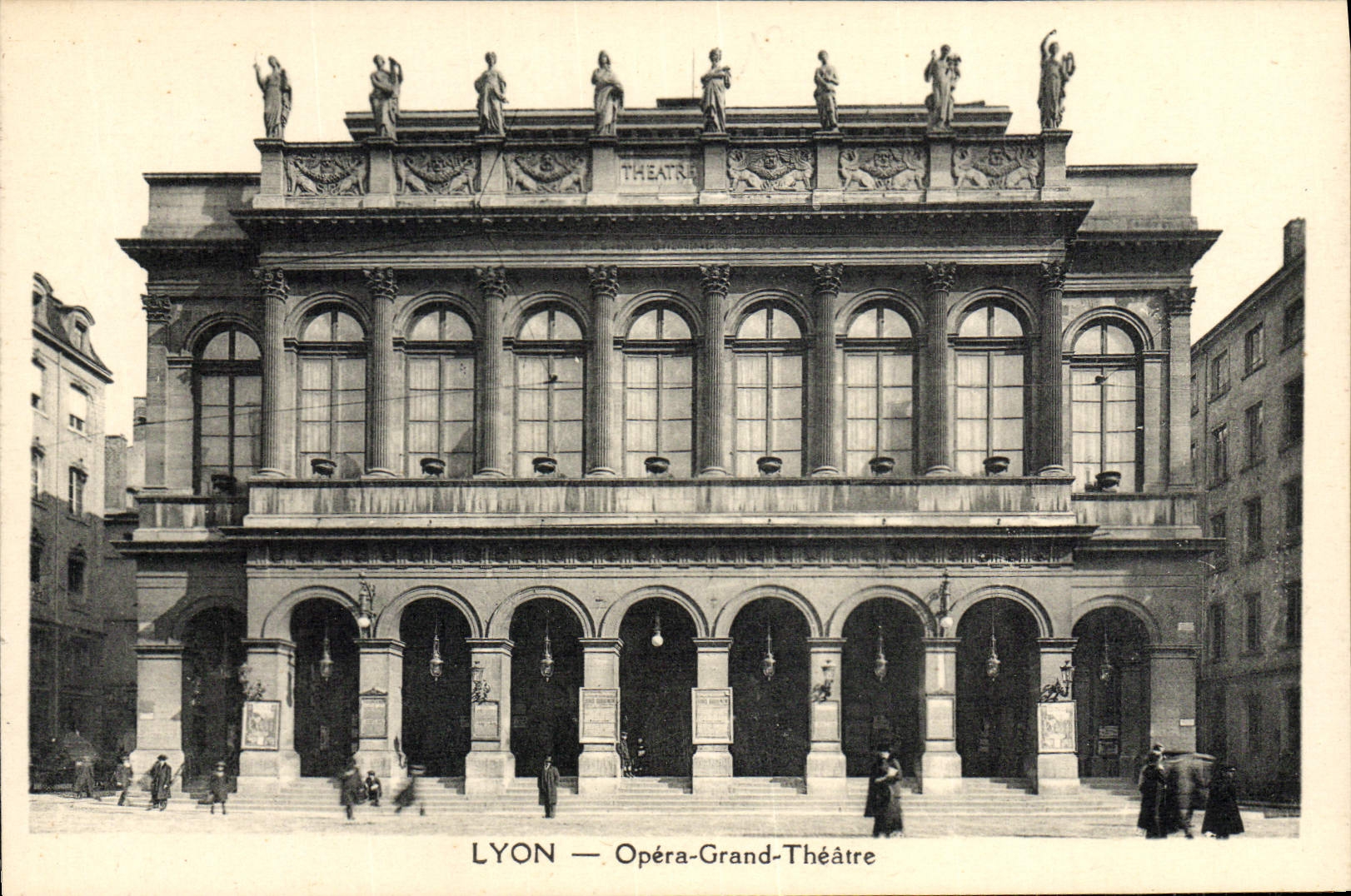 VINTAGE POSTCARD Lyon Operated Large Theater