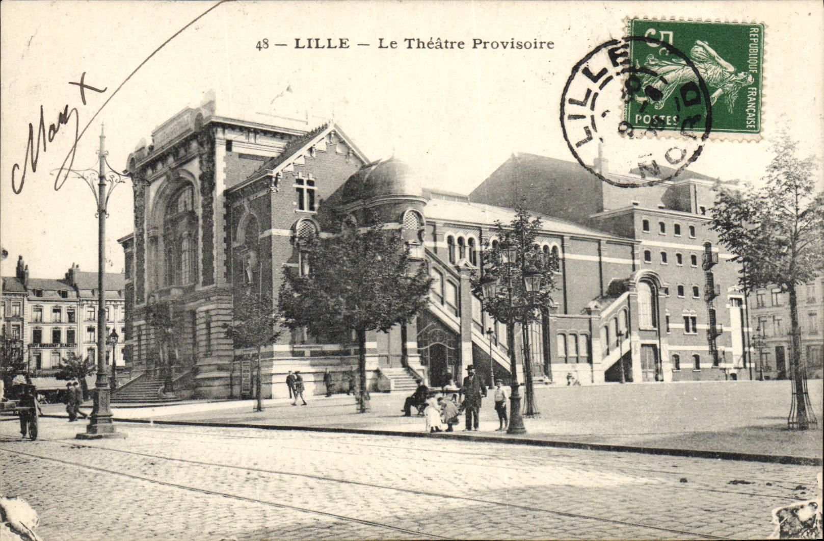 VINTAGE POSTCARD Lille the provisional Theater